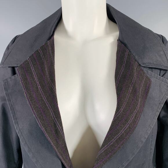 YOHJI YAMAMOTO Size S Black Cotton Notch Lapel Coat - Picture 3 of 13